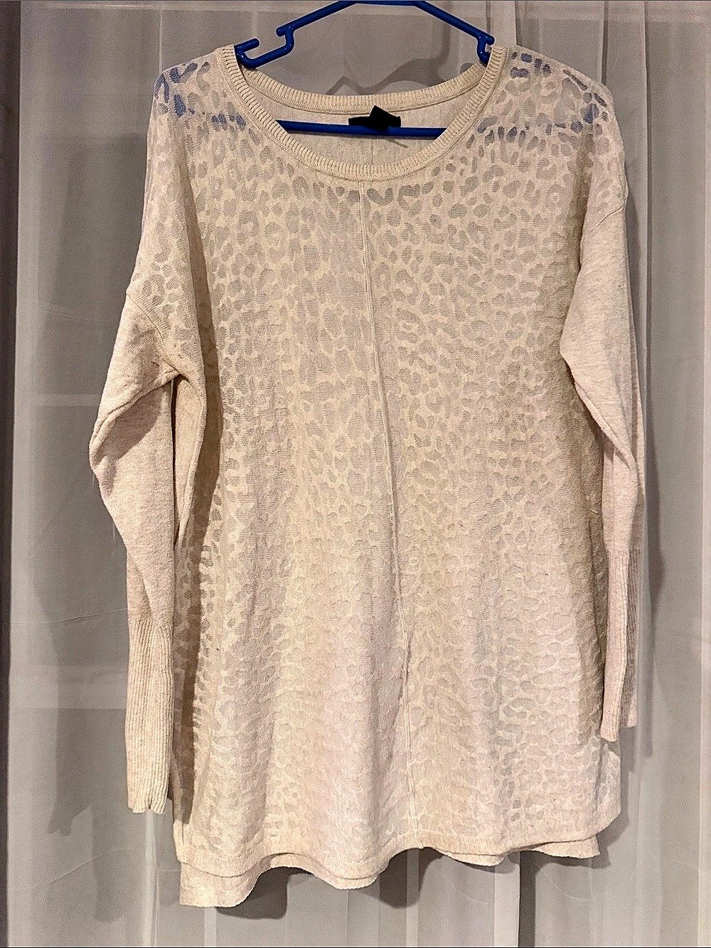 Gap Animal Print Knit Sweater in Cream Size Large